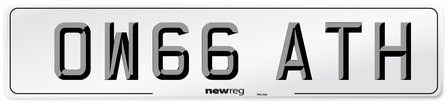 OW66 ATH Number Plate from New Reg